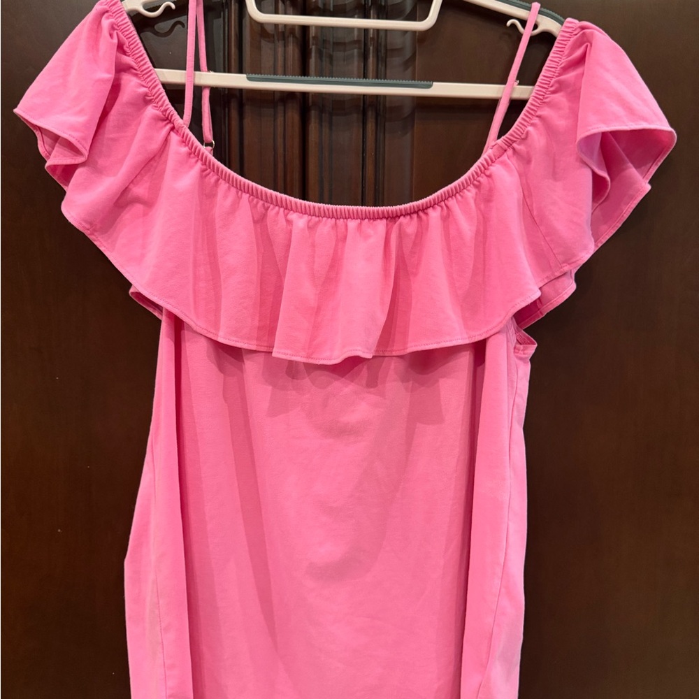 Lilly Pulitzer Pink Ruffle Off-Shoulder Top